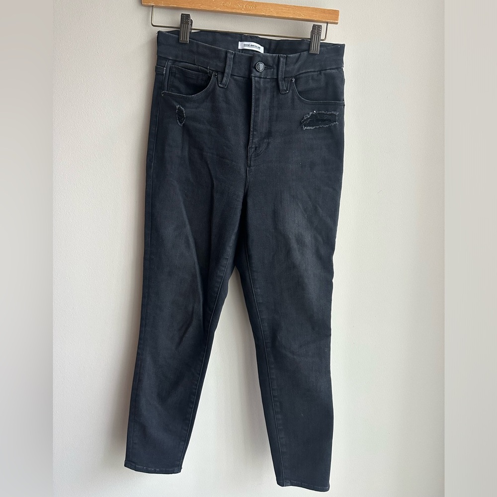 Topshop Black Distressed Jeans